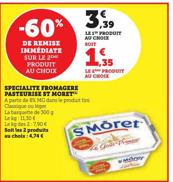 spécialité fromagère pasteurisé st môret