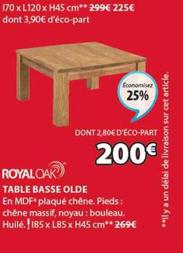 table basse olde royaloak