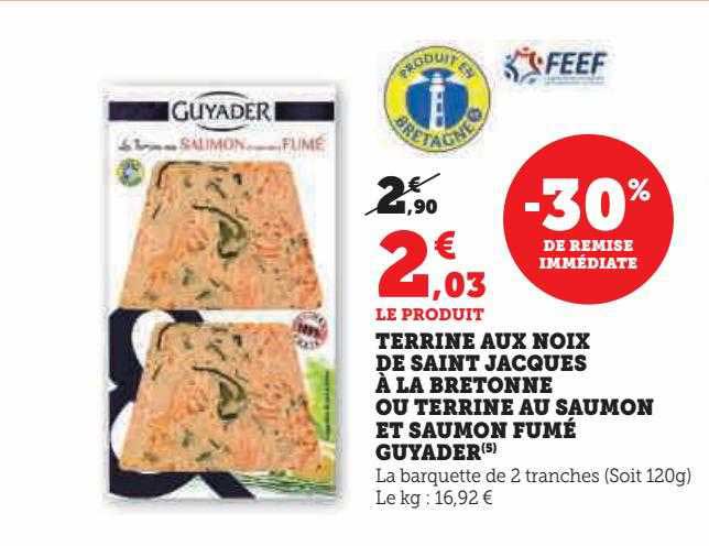 terrine aux noix de saint jacques à la bretonne ou terrine au saumon et saumon fumé guyader