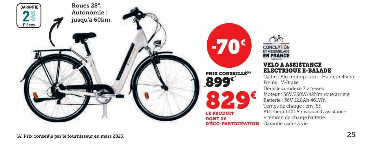 vélo à assistance électrique e-balade