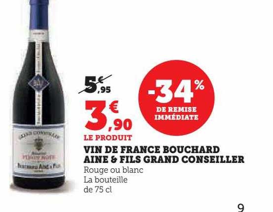 vin de france bouchard aine & fils grand conseiller