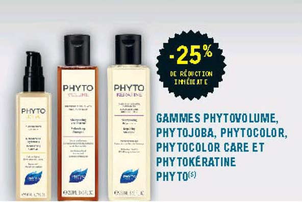 -25% Gammes Phytovolume, Phytojoba, Phytocolor, Phytocolor Care Et Phytokeratine Phyto