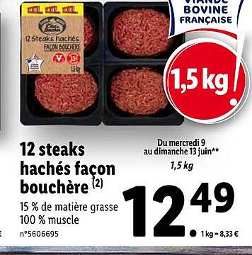 12 steaks hachés façon bouchère