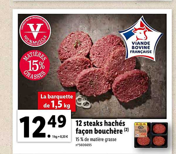 12 steaks hachés façon bouchère