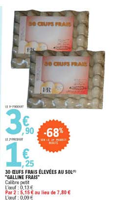 30 oeufs frais élevées au sol "galline frais"