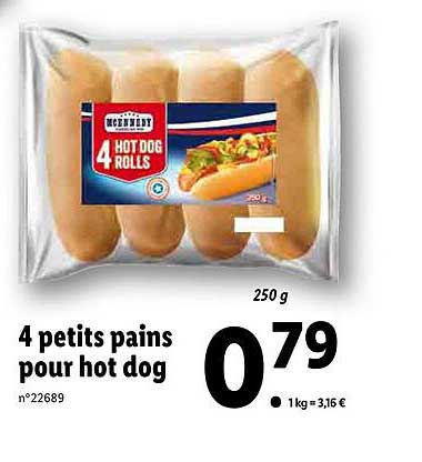 4 petits pains pour hot dog mcennedy