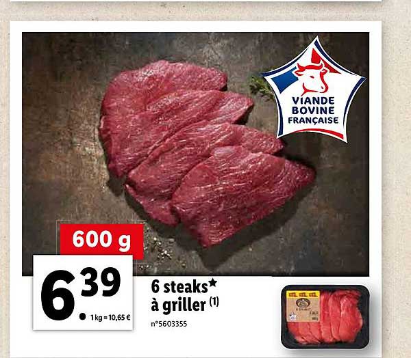 6 Steaks à Griller