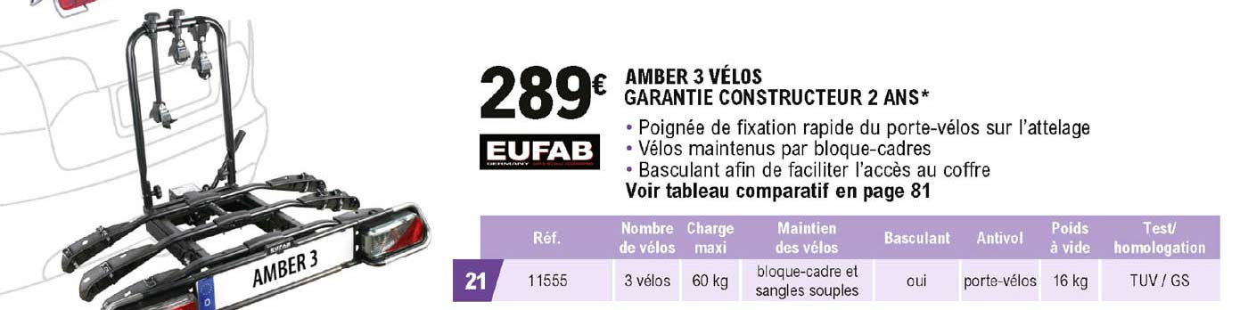 amber 3 vélos eufab