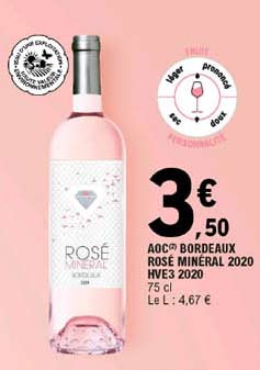 aoc bordeaux rosé minéral 2020 hve3 2020
