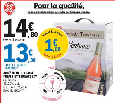 aoc ventoux rosé "rives et terrasses"