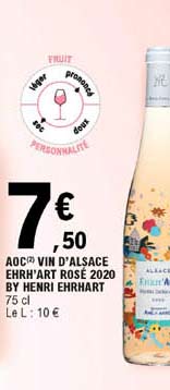aoc vin d'alsace ehrh'art rosé 2020 by henri ehrhart