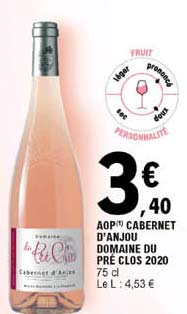aop cabernet d'anjou domaine du pré clos 2020
