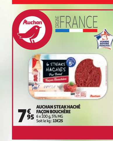 auchan steak hache facon bouchere