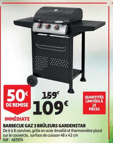 barbecue gaz 3 bruleurs gardenstar