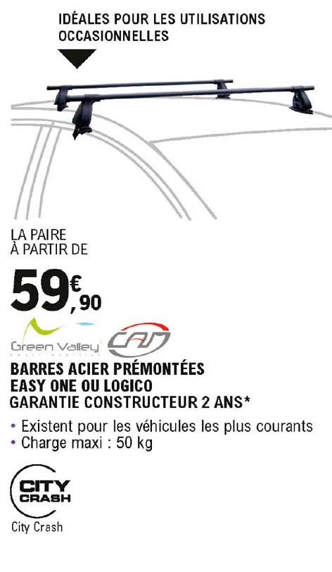 barres acier prémontées eays one ou logico green valley