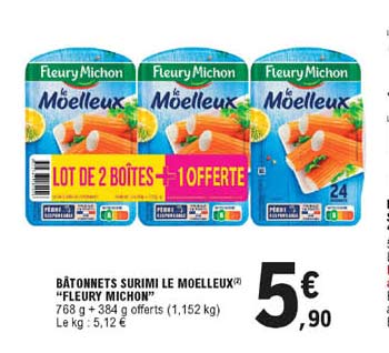 Bâtonnets Surimi Le Moelleux "fleury Michon"