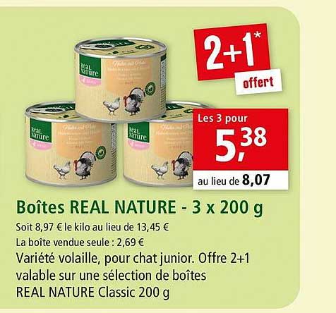 boîtes real nature - 3 x 200 g