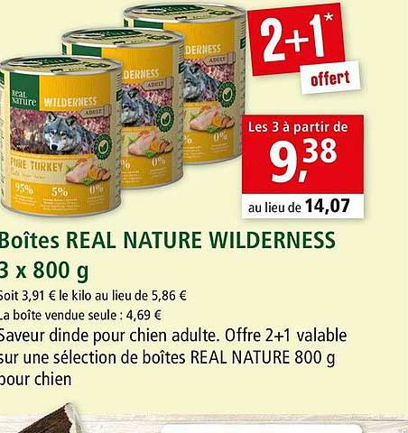boîtes real nature wilderness 3 x 800 g