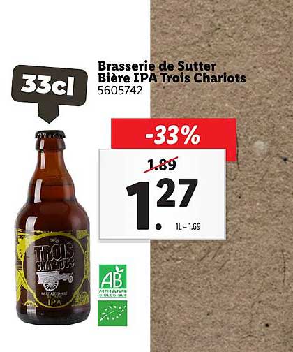 brasserie de sutter bière ipa trois chariots