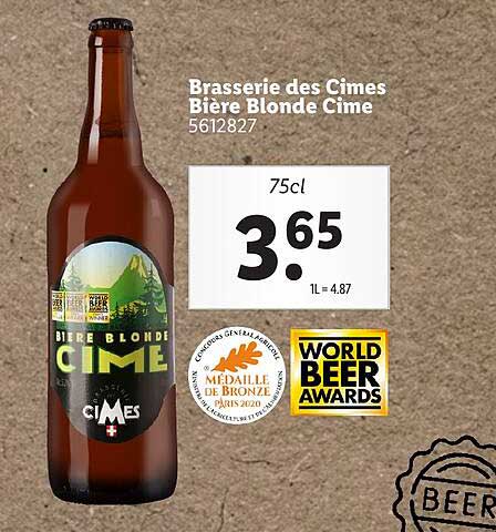 brasserie des cimes bière blonde cime