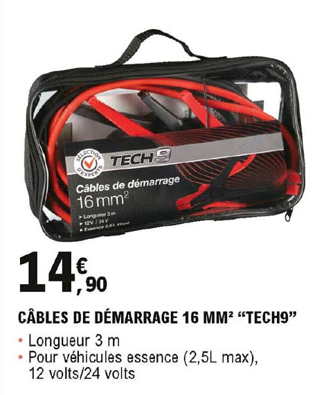 câbles de démarrage 16 mm2 "tech9"