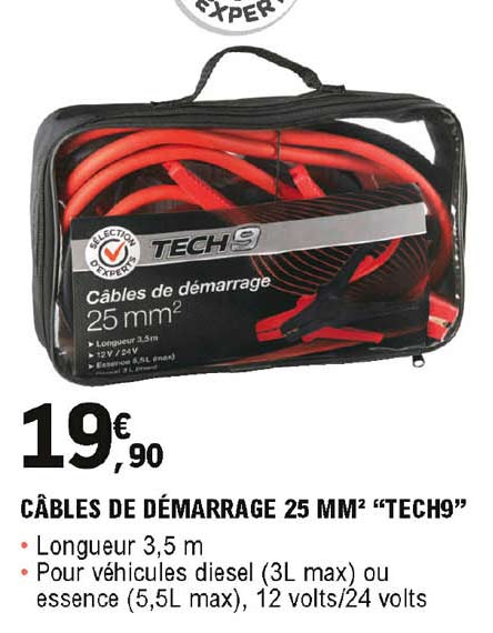 câbles de démarrage 25 mm2 "tech9"