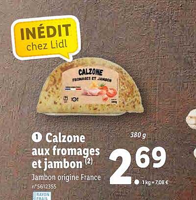 calzone aux fromages et jambon