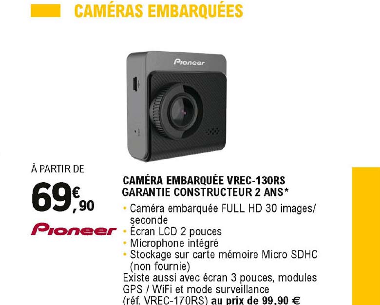 caméra embarquée vrec-130rs pioneer