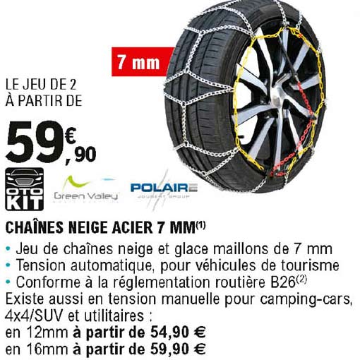chaînes neige acier 7 mm polaire