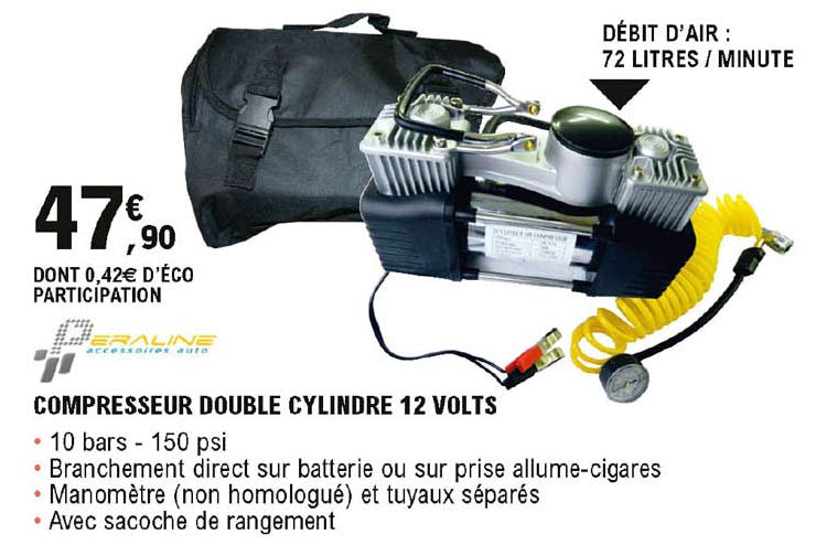 compresseur double cylindre 12 volts