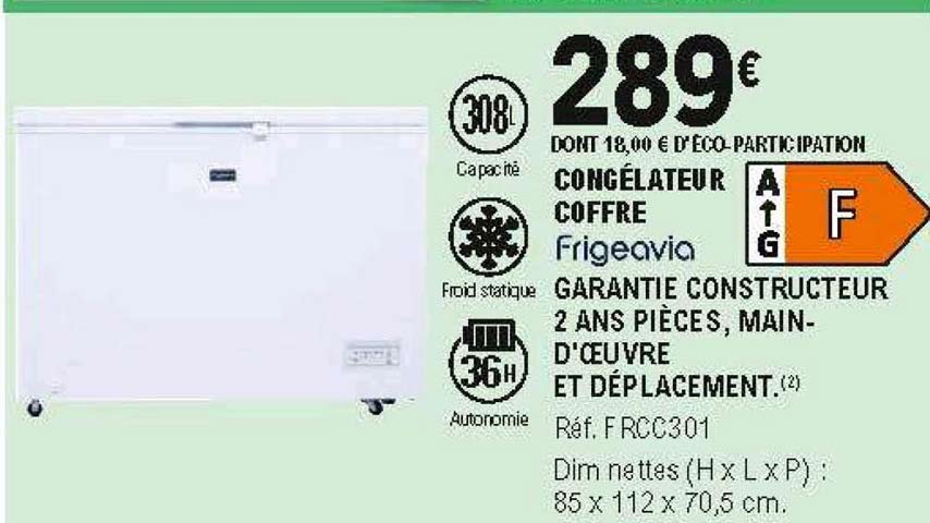 congélateur coffre frigeavia