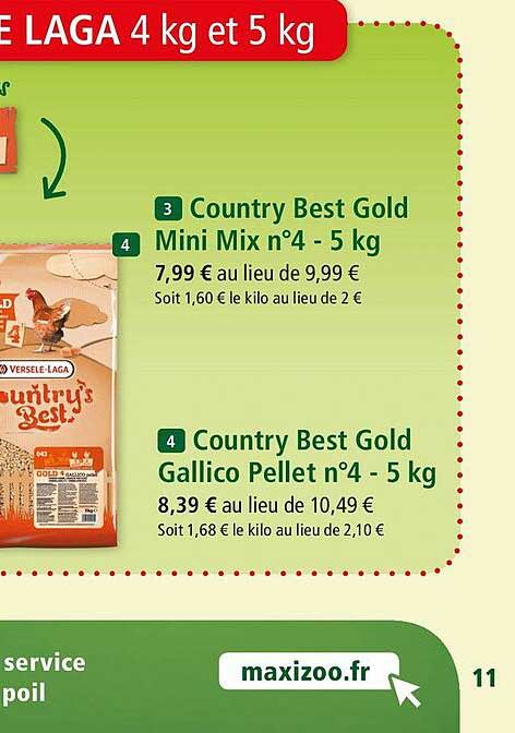 country best gold mini mix n°4 - 5 kg, country best gold gallico pellet n°4 - 5 kg