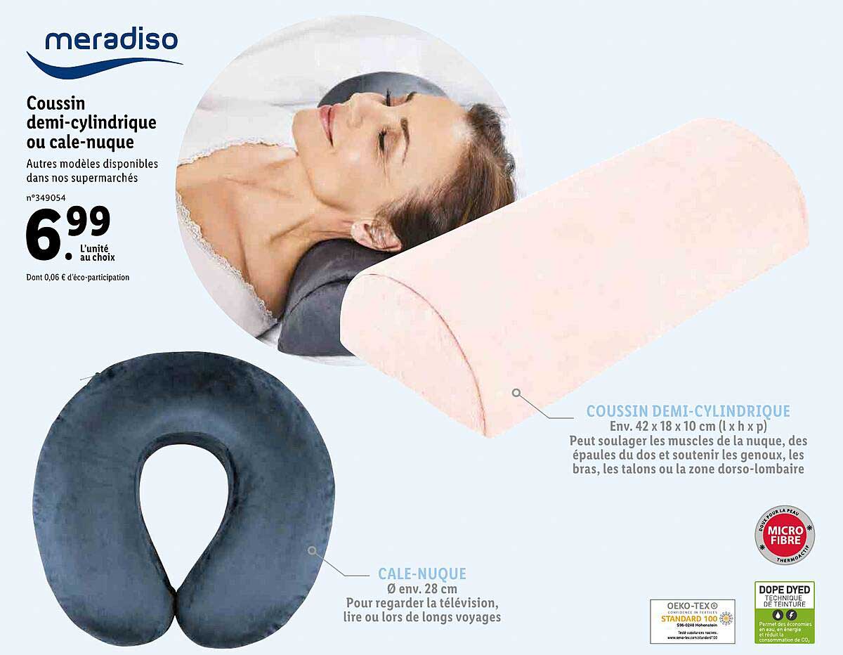Coussin Demi-cylindrique Ou Cale-nuque Meradiso