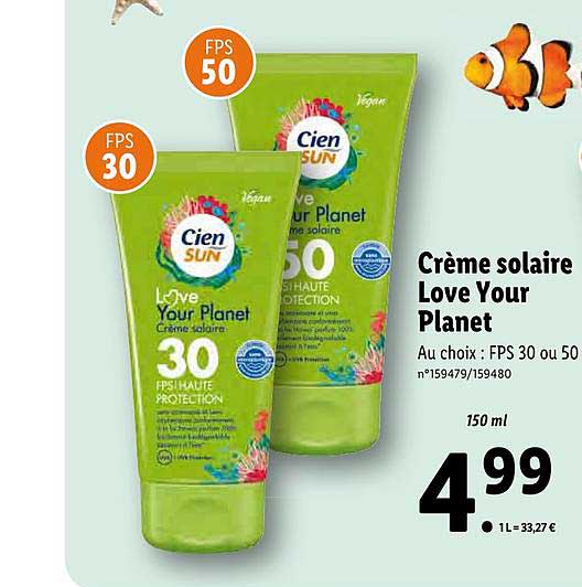 crème solaire love your planet cien sun