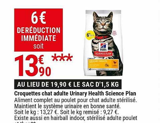croquettes chat adulte urinary health science plan