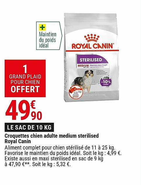croquettes chien adulte medium sterilised royal canin