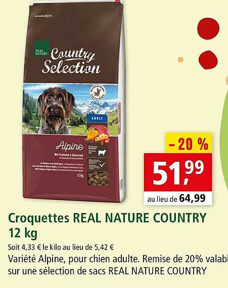 croquettes real nature country 12 kg
