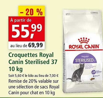 croquettes royal canin sterilised 37 10 kg