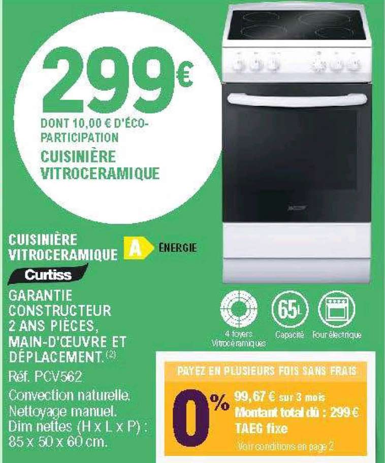 Cuisinière Vitrocéramique Curtiss