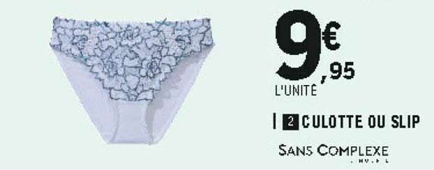 culotte ou slip sans complexe