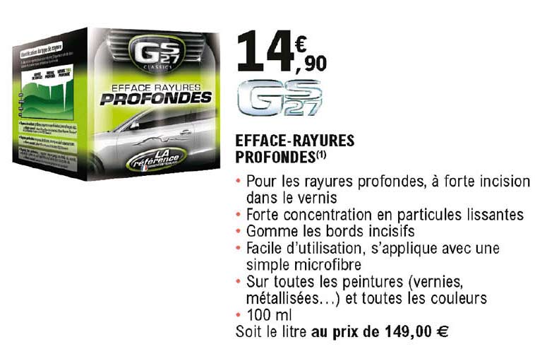 efface-rayures profondes gs27