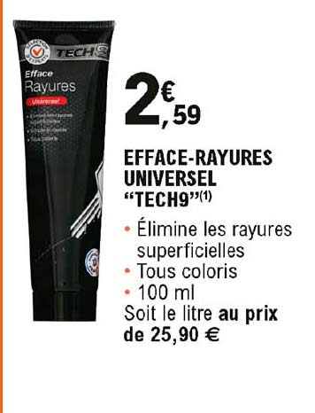 efface-rayures univesel "tech9"