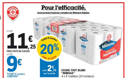 essuie-tout blanc "mimosa"