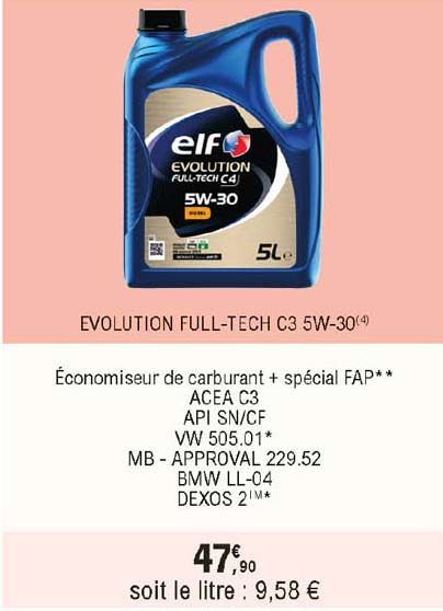 évolution full-tech c3 5w-30