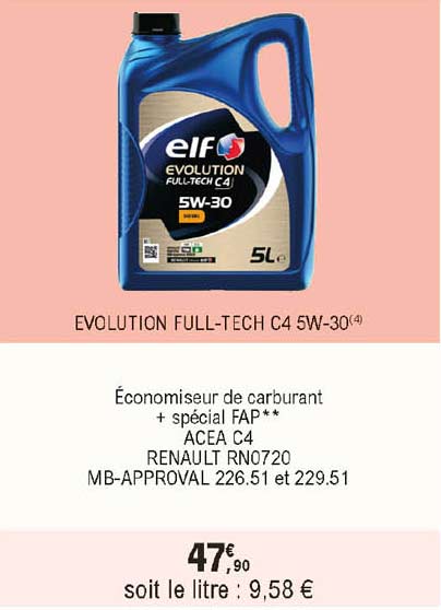évolution full-tech c4 5w-30