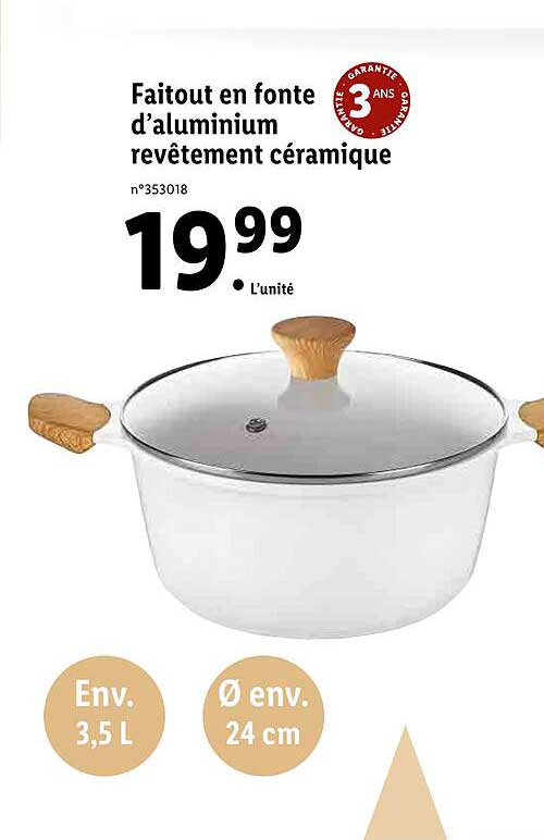 faitout en fonte d'aluminium revêtement céramique