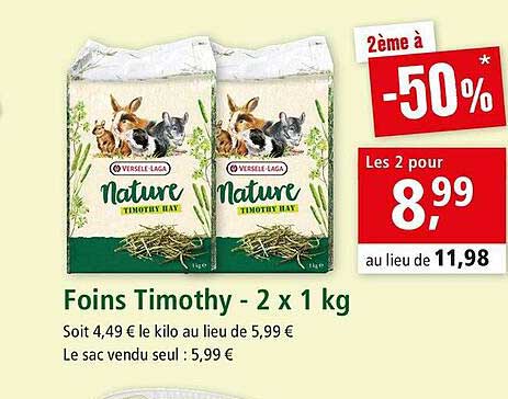 foins timothy - 2 x 1 kg