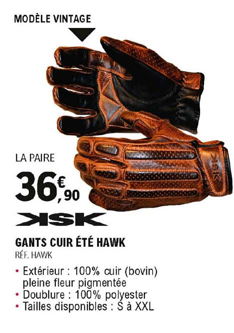 gants cuir été hawk ksk