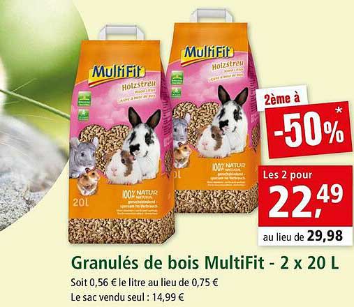 Granulés De Bois Multifit - 2 X 20 L
