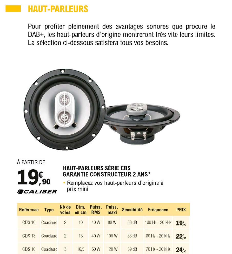 haut-parleurs série cds caliber